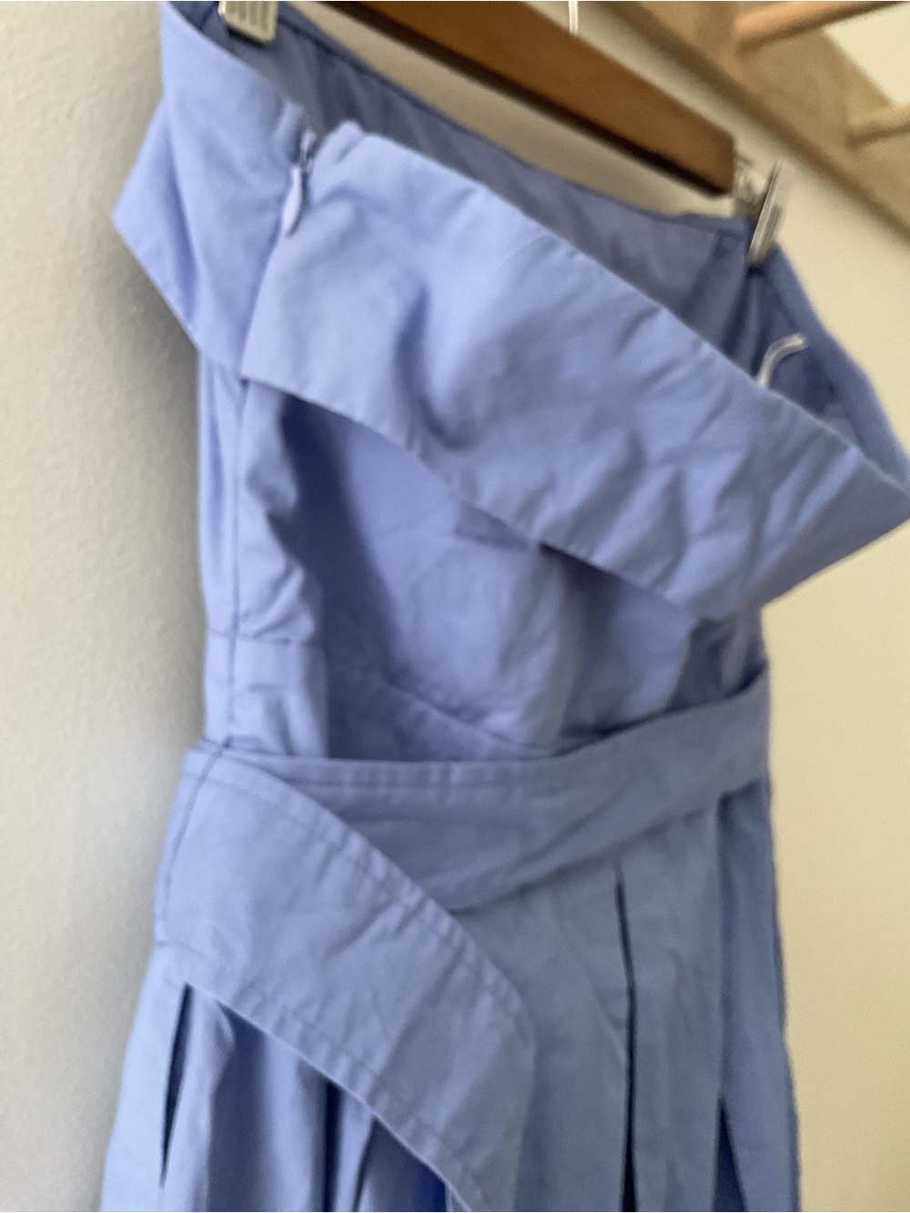 Lulus Trendsetting Choice Periwinkle Blue Strapless Pockets Midi Dress NWT Med - Picture 9 of 14
